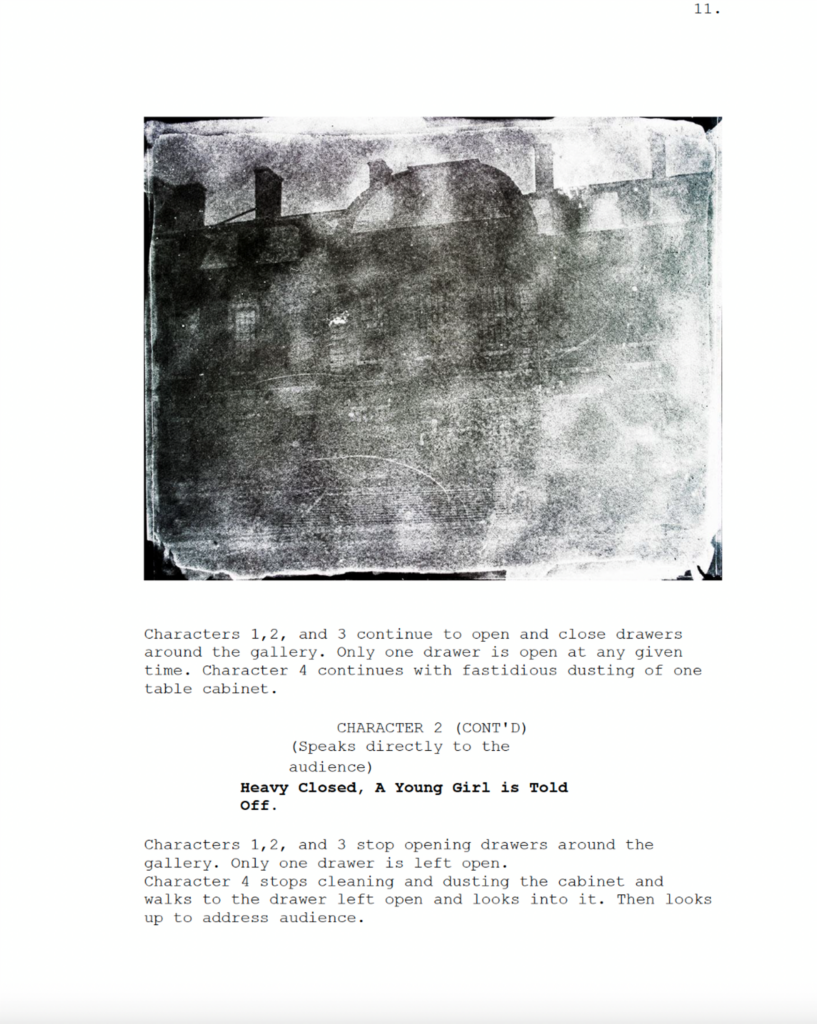 Page scan by Dr Gayle Chong Kwan, Sloane Lab Community Fellow, titled "Extract from Travelling Taxonomies ballet proposal". The image shows a page scan of a ballet script.